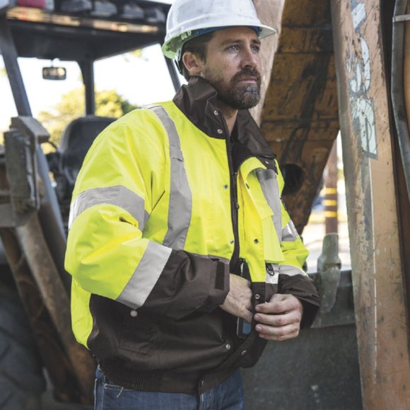 Kishigo Ripstop Bomber Jacket - Lime/Black NWT Size M - Picture 8 of 10